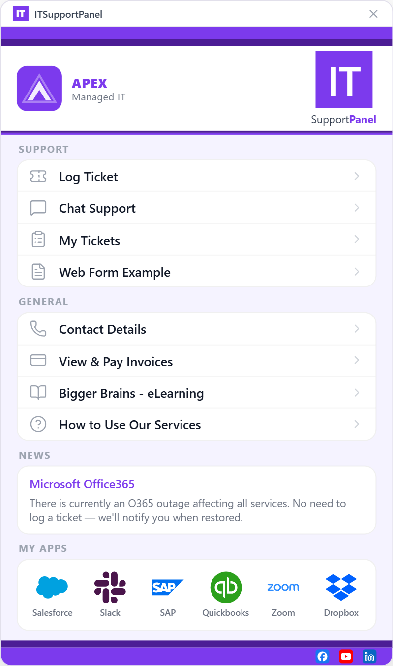 Apex Managed IT desktop app