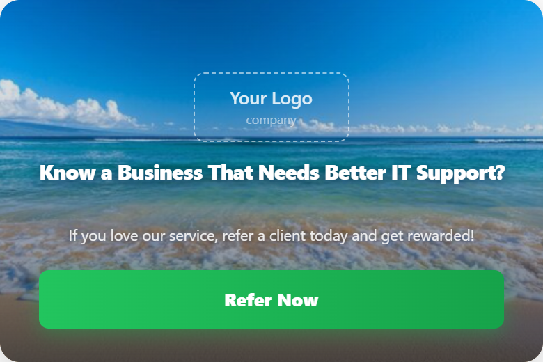 Beach Vibes referral banner style