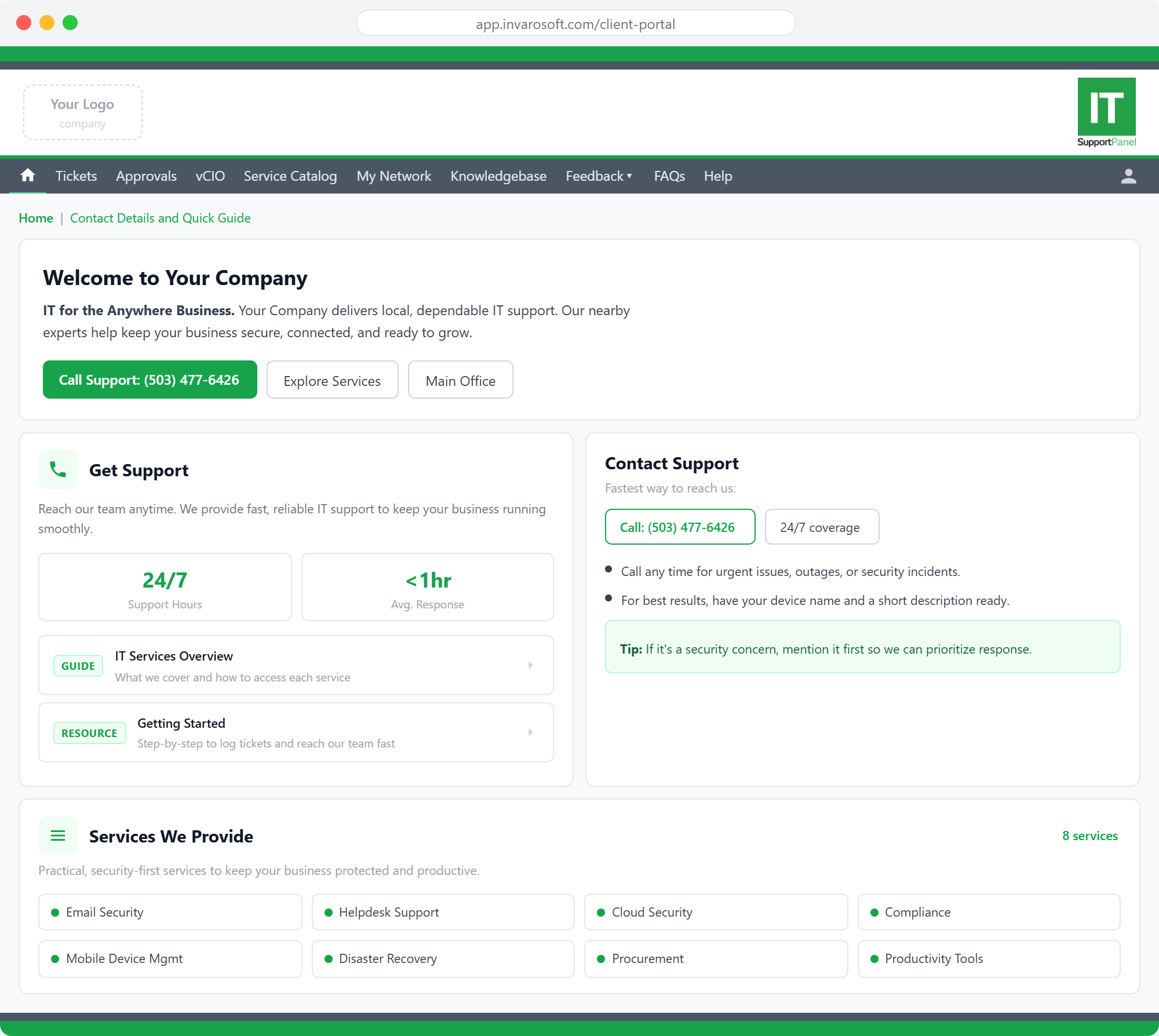 Invarosoft CX client portal