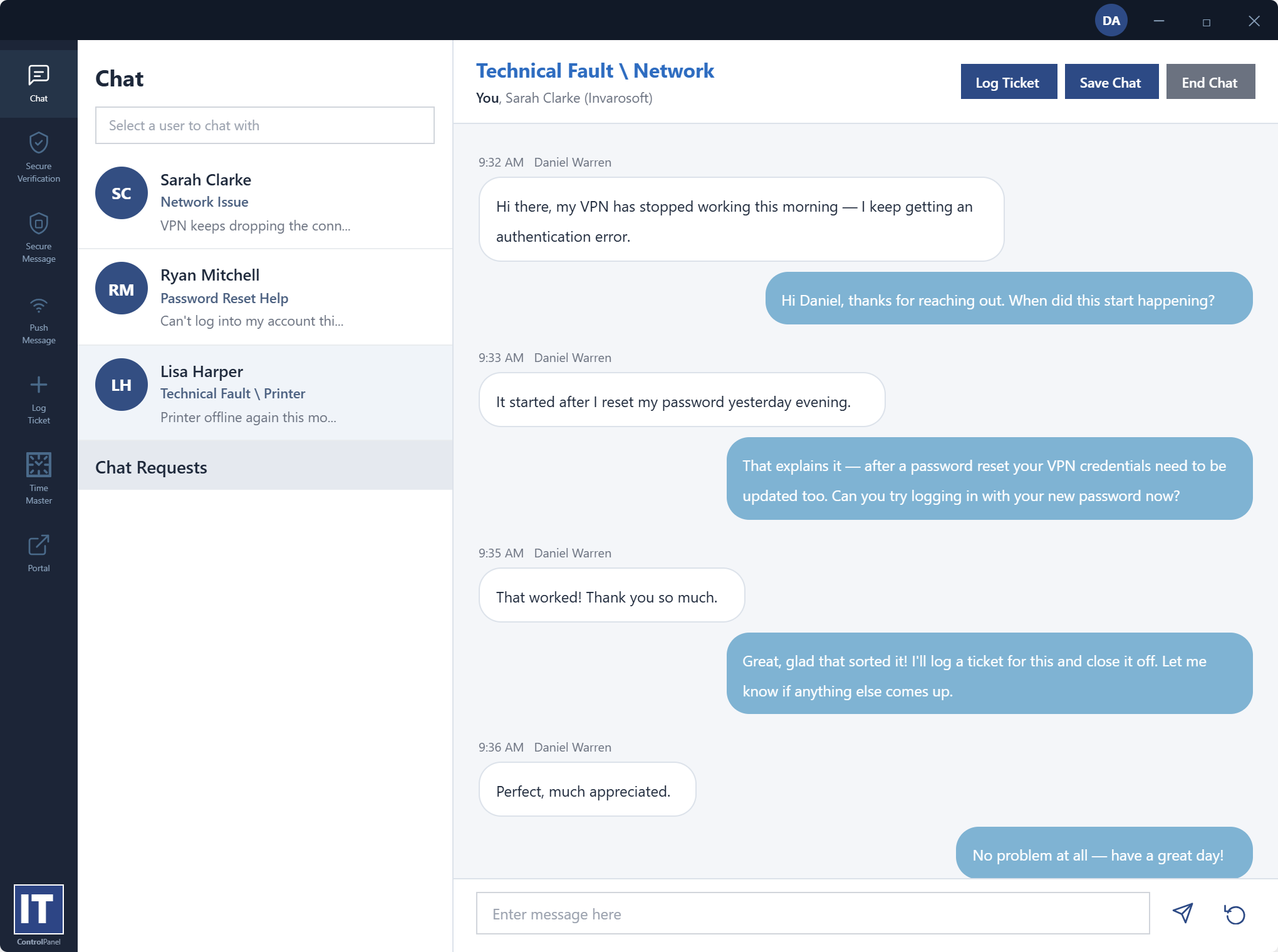 ITControlPanel Live Chat