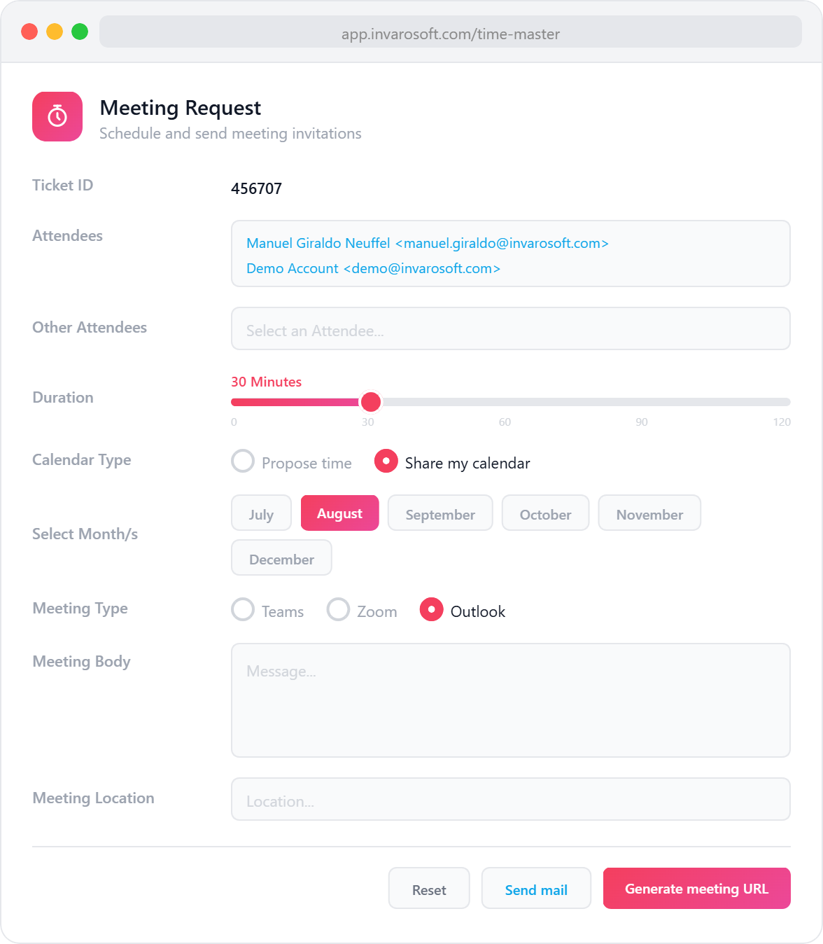 Meeting Request with Video Links