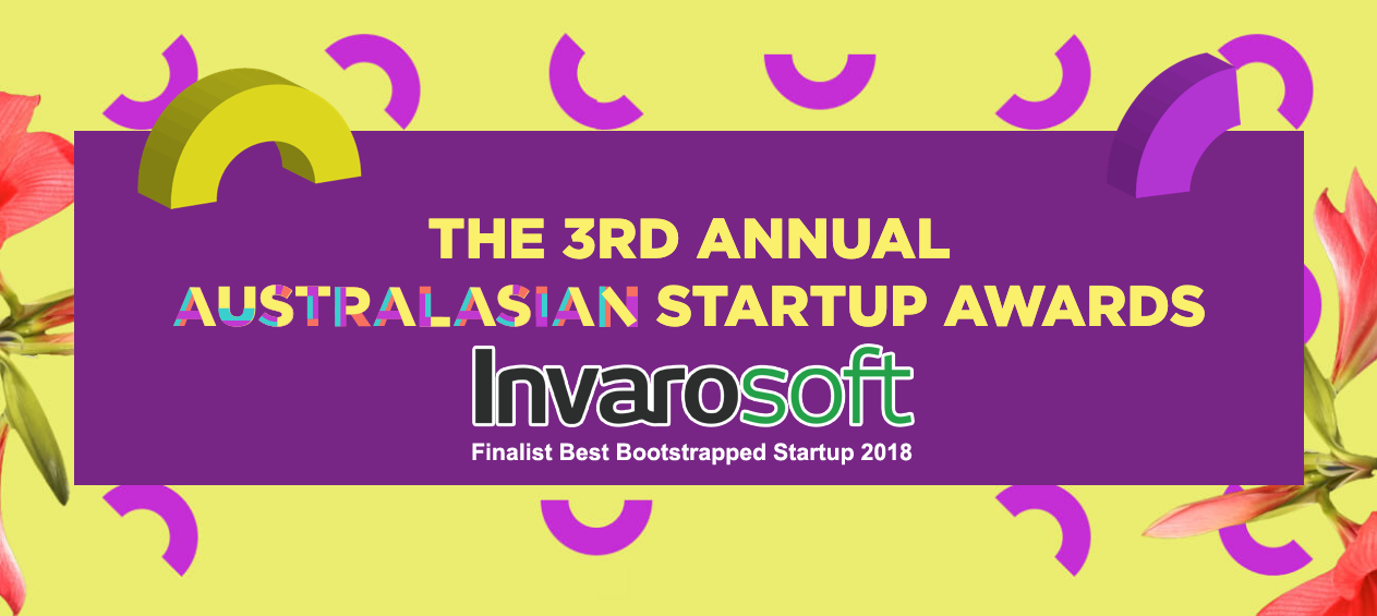 Invarosoft Finalist – Best Bootstrapped Startup – Australasian Startup Awards 2018