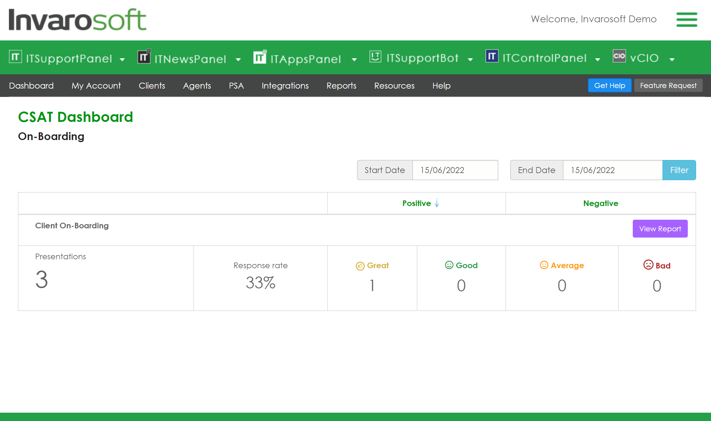 Invarosoft CSAT Product Release 2022